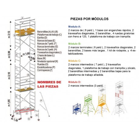 MODULO B ANDAMIO ALUMINIO MILLENIUM