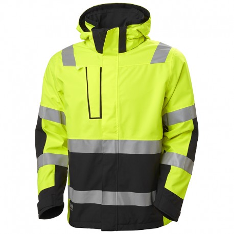 CHAQUETA SHELL IMPERMEABLE DE ALTA VISIBILIDAD ALNA 2.0 YELLOW/EBONY HELLY HANSEN